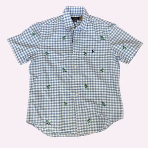 POLO RALPH LAUREN Men's Palm Tree-Embroidered Oxford Shirt Size Medium